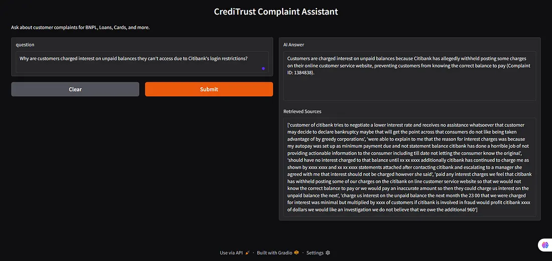 CrediTrust AI Complaint-Answering Chatbot